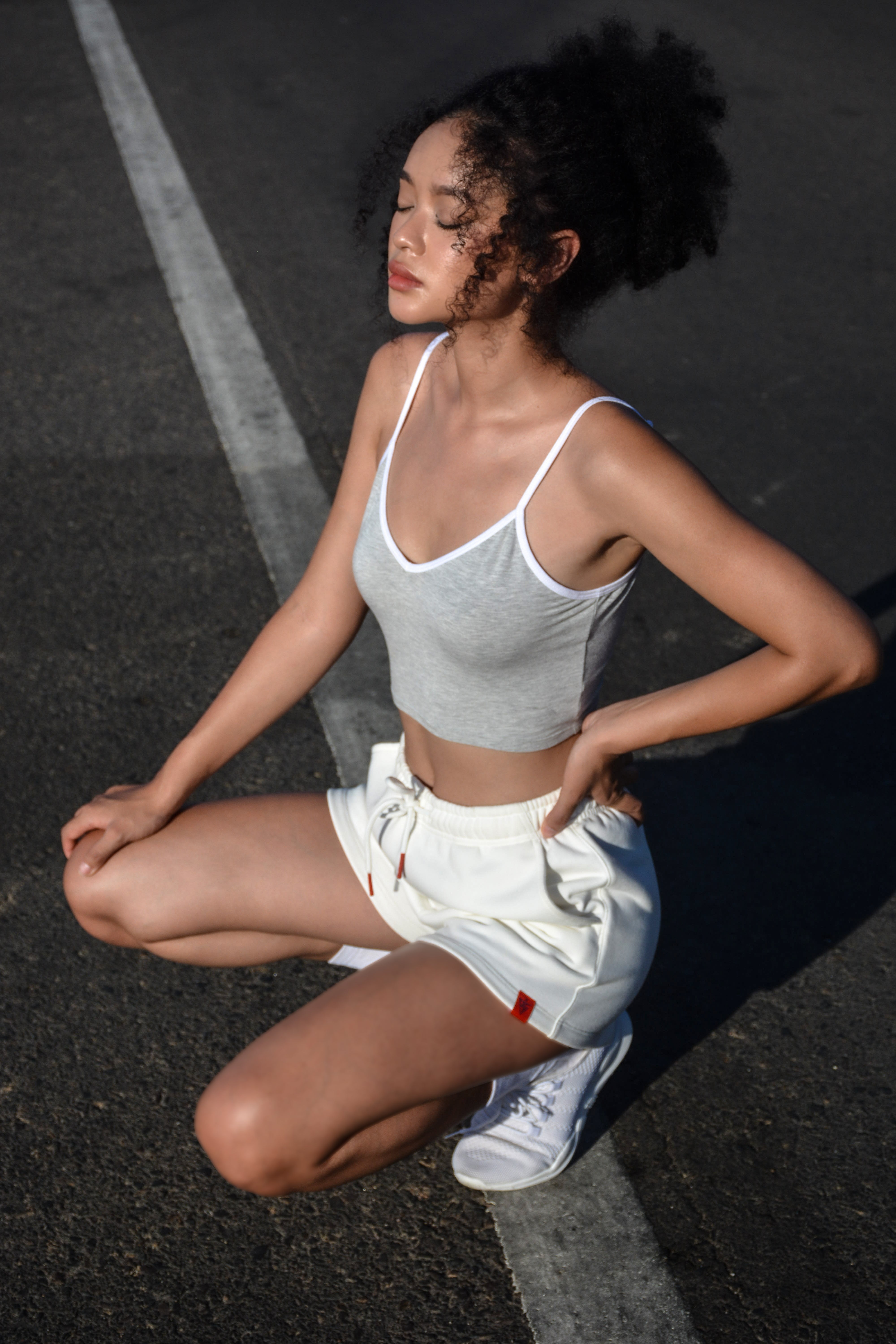 Women's White French Terry Shorts