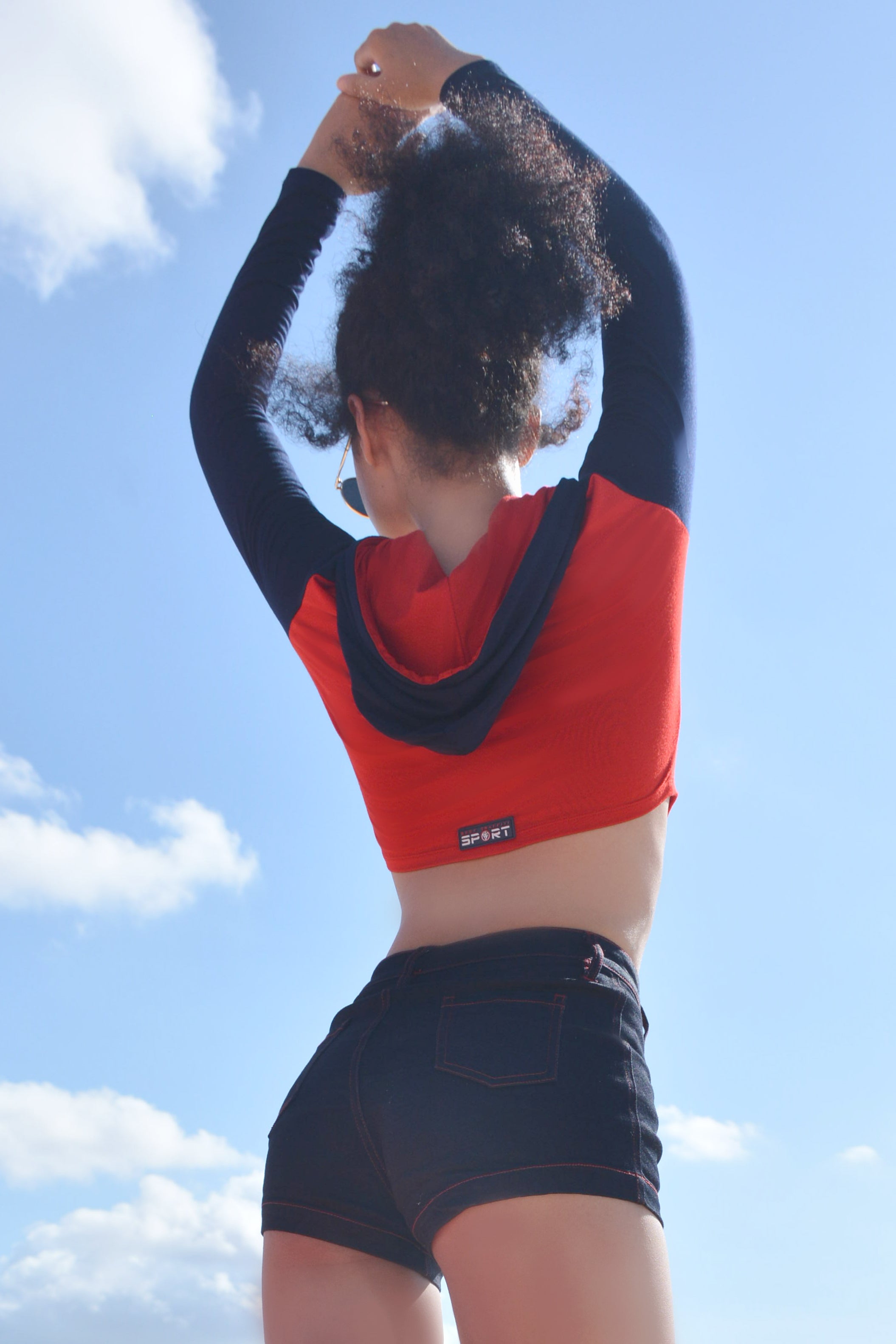 Women's Long Sleeve SPORT Crop-top Hoodie