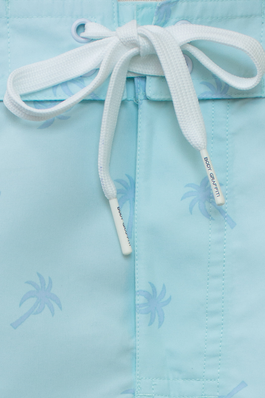 #color_Pastel Green with Blue Palm Tree