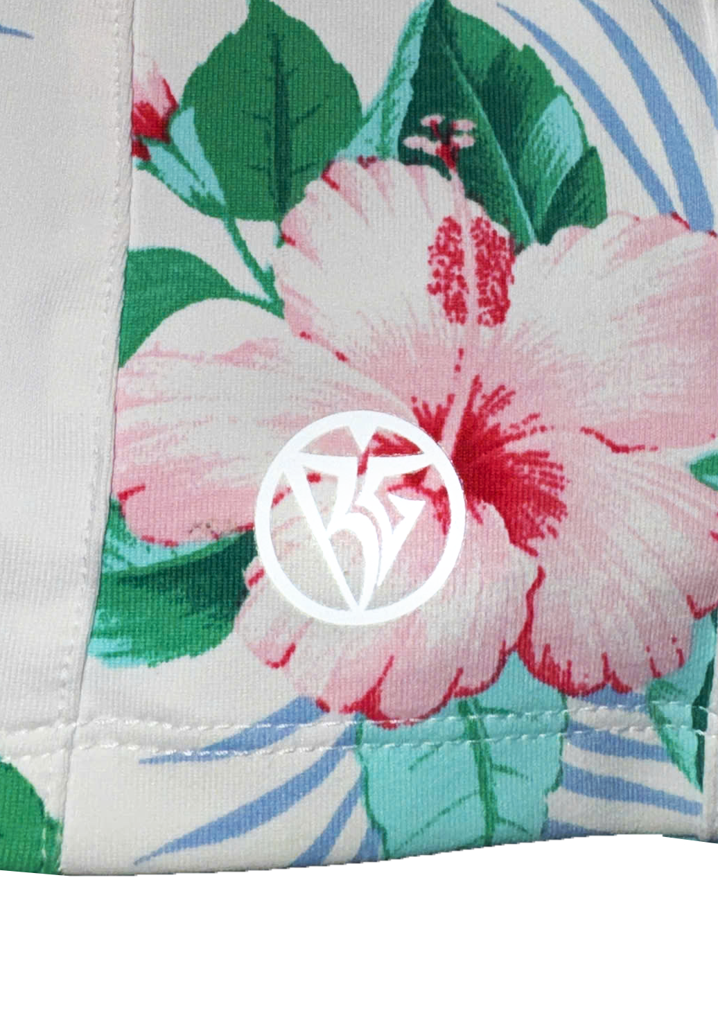 Women's Tropical Hawaiian Hibiscus Flower Banded Beach Sport Short