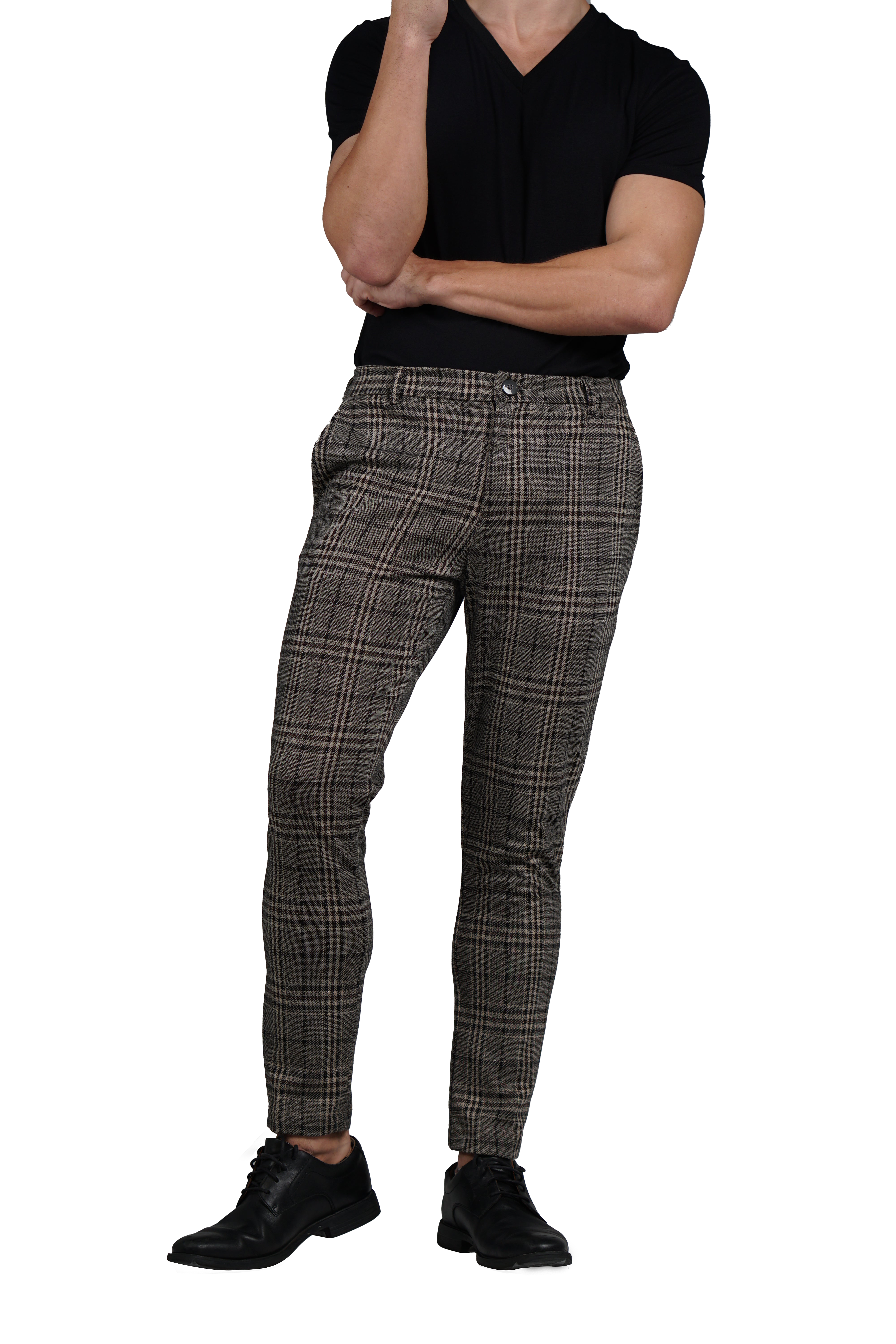 Men's Slim Fit Plaid Pants