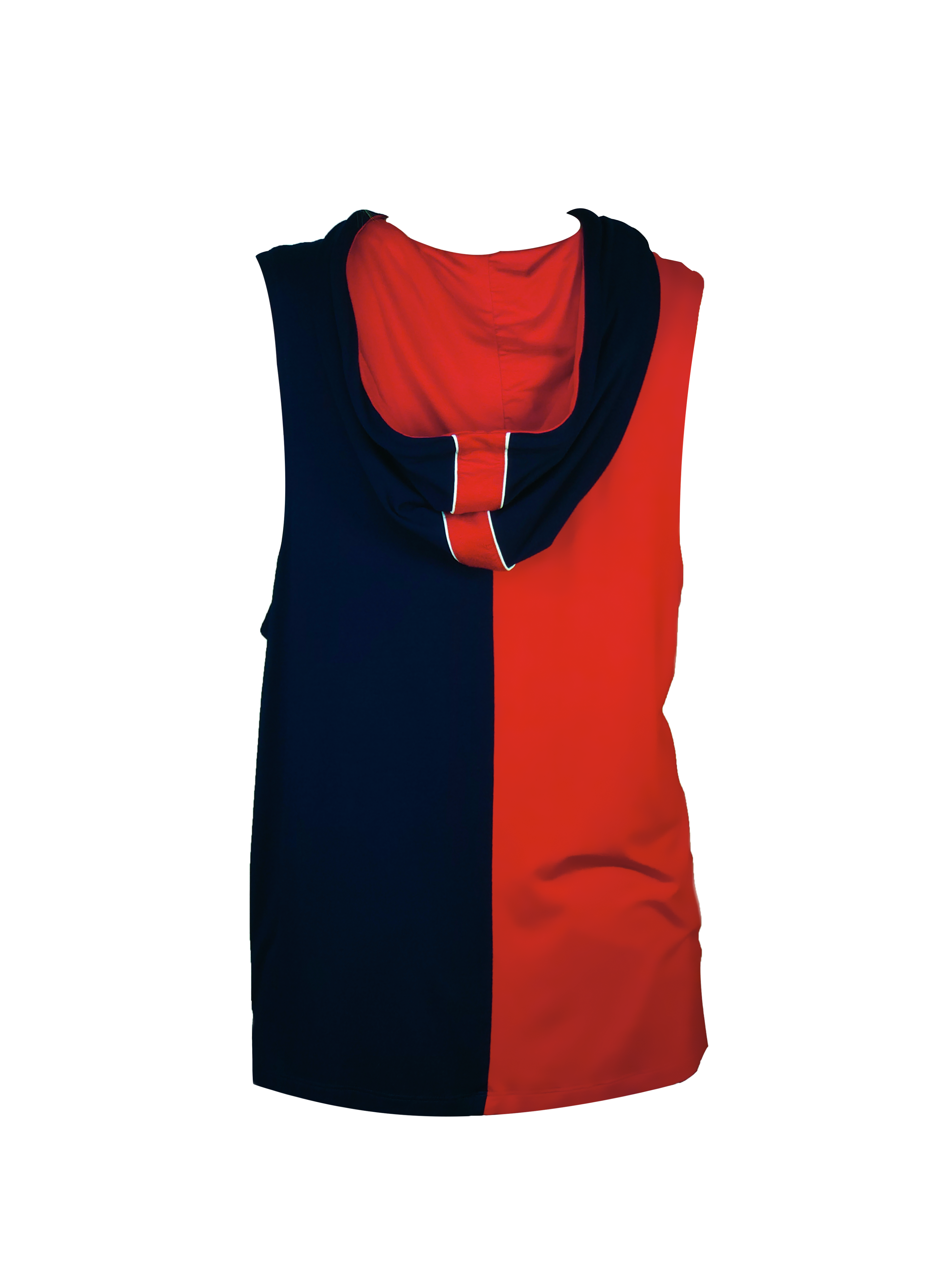 Unisex Two Tone Sleeveless Kangaroo Hoodie