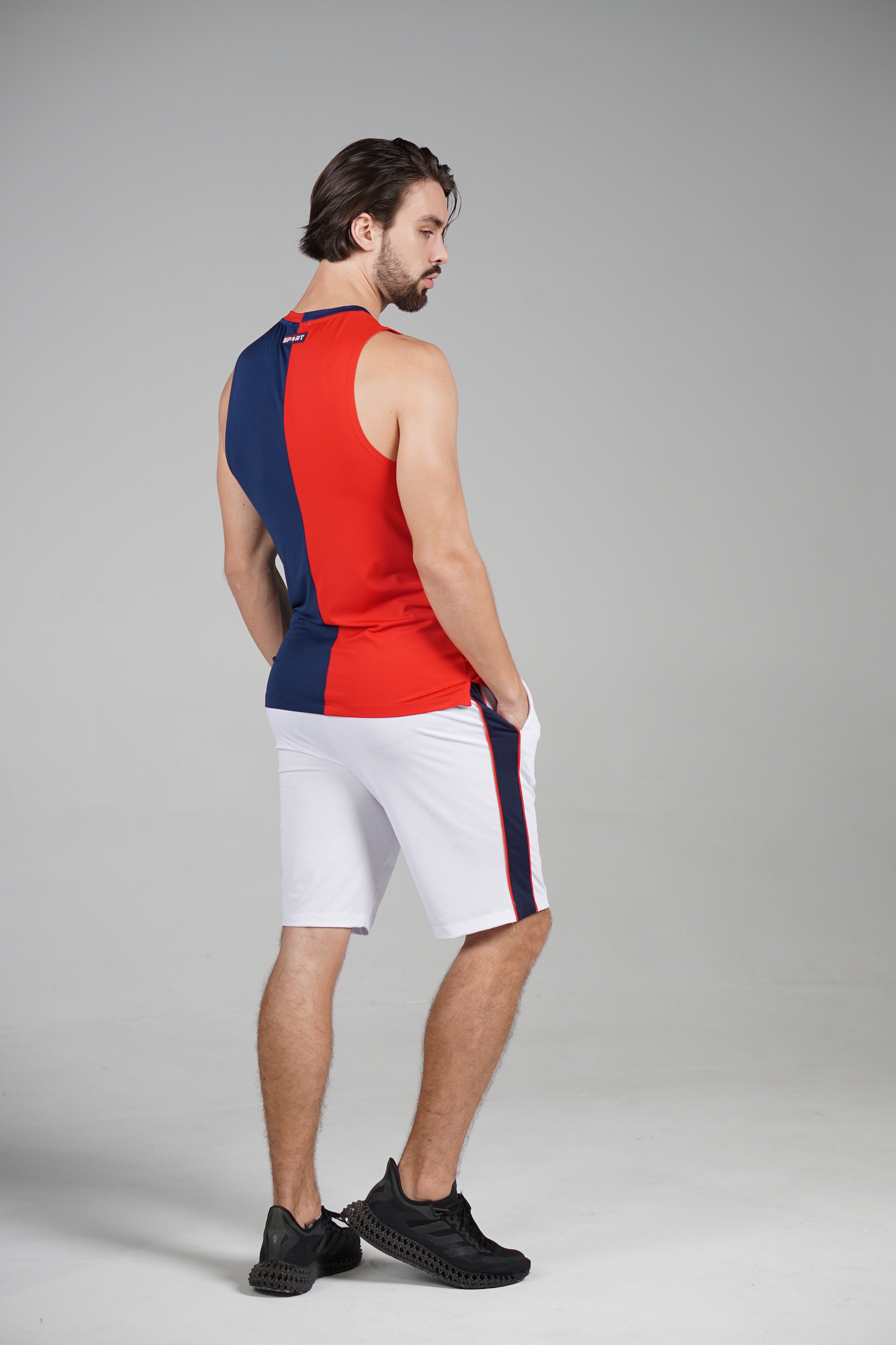 Men's Two Tone Sleeveless Sports Shirt Contrast