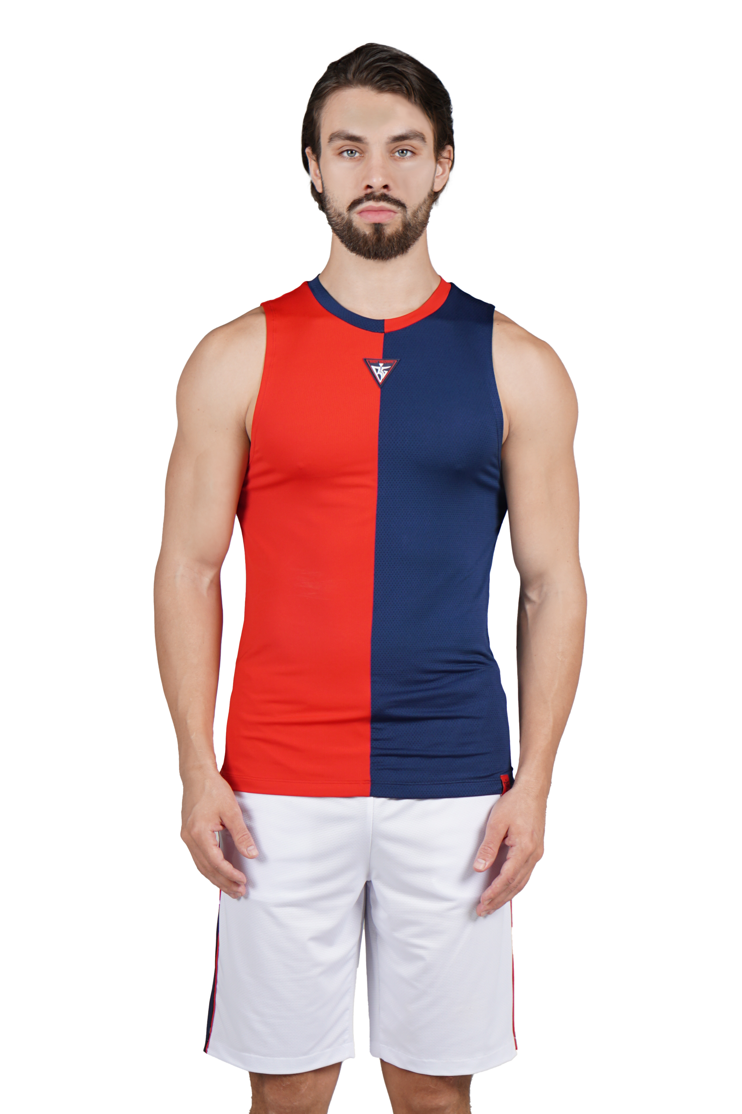 Men's Two Tone Sleeveless Sports Shirt Contrast