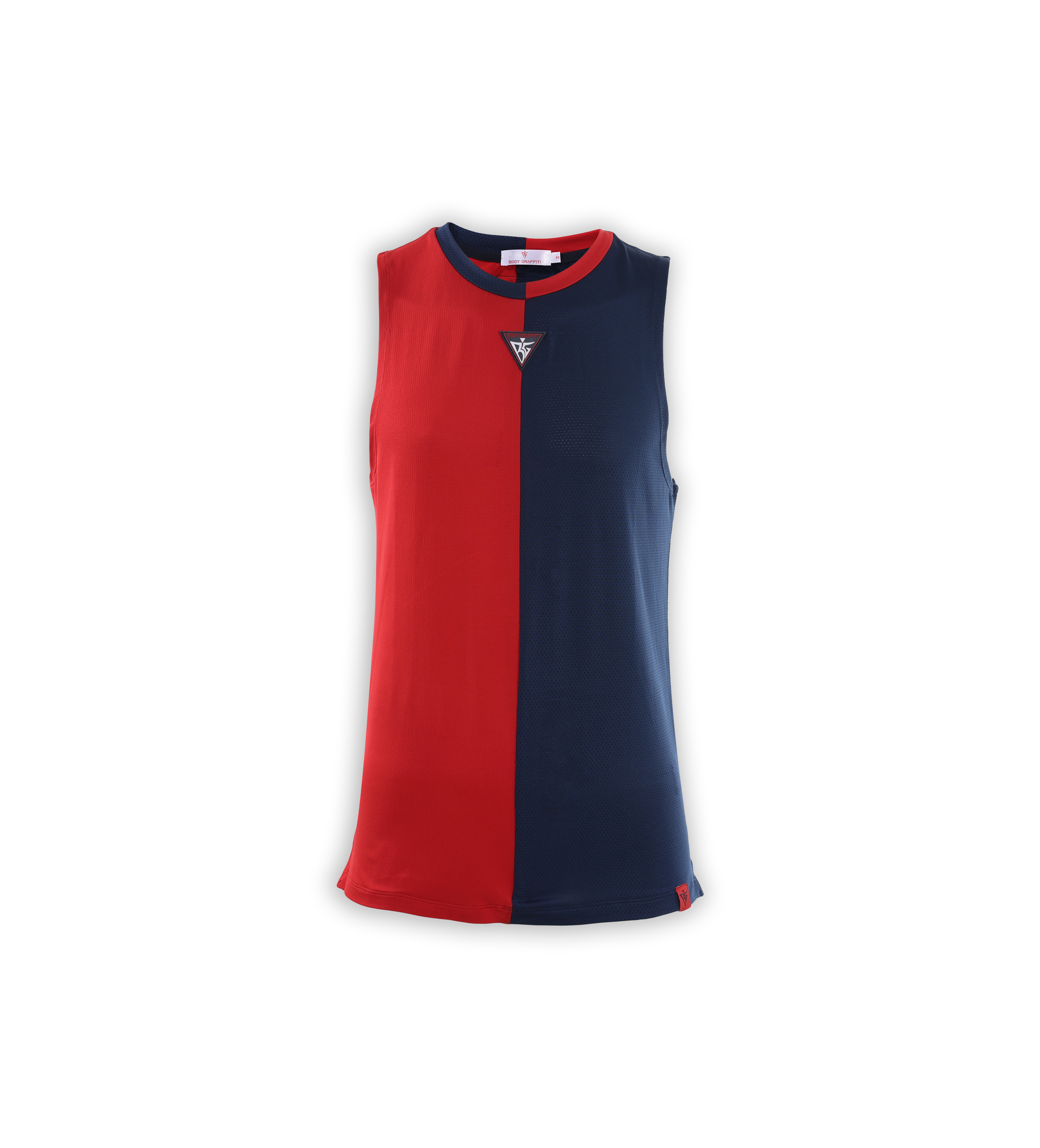 Men's Two Tone Sleeveless Sports Shirt Contrast